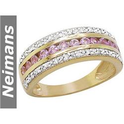 USGL Certified 4.75 ct Yellow & White Sapphire Ring 14K