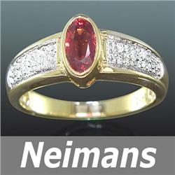 Vintage Certified 4.75 ct Ruby & Diamond Ring 14kt Gold