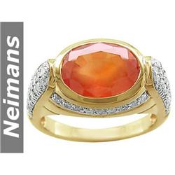 3.25 ct Pink Sapphire & Diamond Ring 14kt Gold