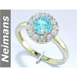 8.25 ct Blue Topaz & Diamond Pendant 14kt Gold