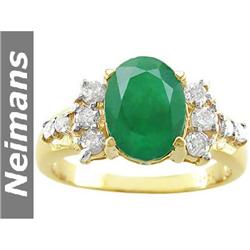 Gem Quality 2.25 ct Green Tourmaline & VS Diamond Ring