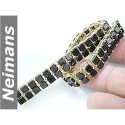 Certified 43.25 ct Black Diamond Tennis Bracelet 14kt