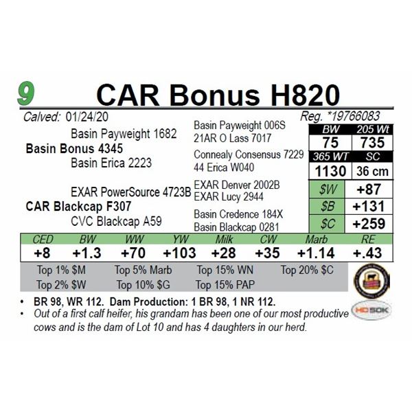 CAR Bonus H820