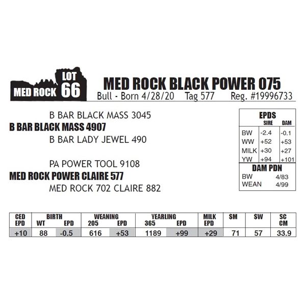 MED ROCK BLACK POWER 075