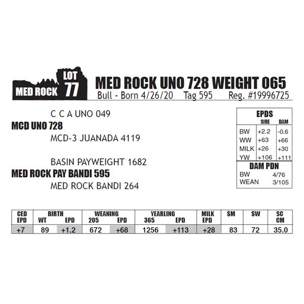 MED ROCK UNO 728 WEIGHT 065