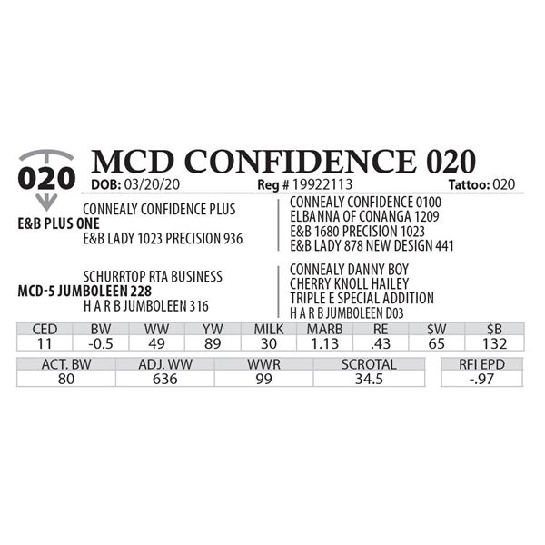 MCD CONFIDENCE 020