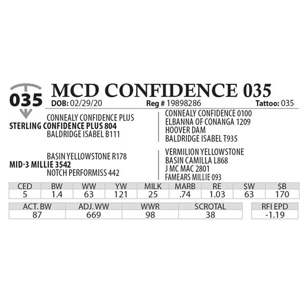 MCD CONFIDENCE 035