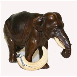 Bronze Elephant and Tusk Cigar Cutter