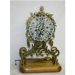 Single Fusee Skeleton Clock Under Dome