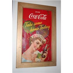 Framed Coca-Cola Adv. Sign