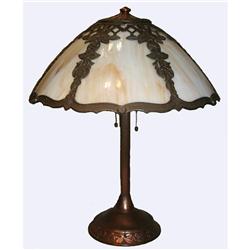 Handel Style Slag Glass Table Lamp