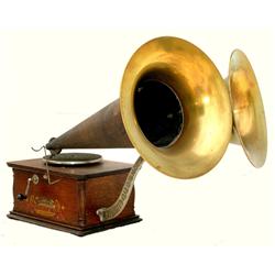 Duplex Phonograph with Brass Horns