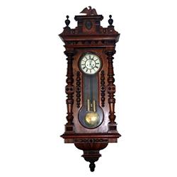 G. B. Walnut Case Key Hole Clock