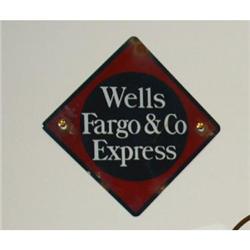 Porcelain Wells Fargo Sign