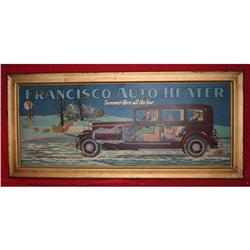 Tin Adv. Sign - Francisco Auto Heater