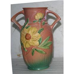 Roseville Pottery Vase - 9" Peony