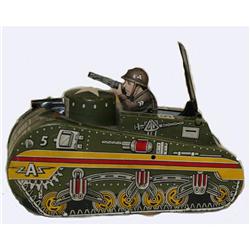 Marx Tin Wind-up Tank, Dark Green