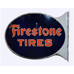 Firestone Tires Porcelain Adv. Flange Sign