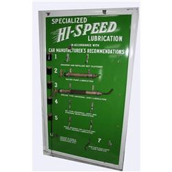 Porcelain Adv. Sign - Hi-Speed Lubrication