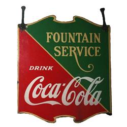 Porcelain Sign Fountain Service Coca Cola
