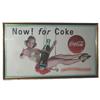 Image 1 : Framed Coca Cola Litho Sign - Girl on Trapeze