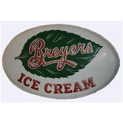 Oval Breyers Ice Cream Sign