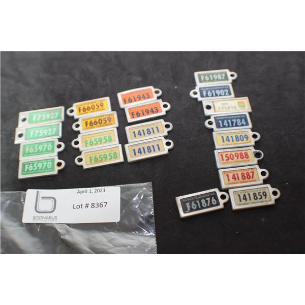 MISC. SASKATCHEWAN  MATCH SETS OF DAV WAR AMP KEYCHAIN TAGS