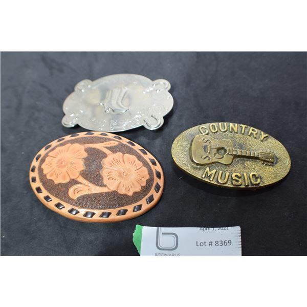 3 WESTERN BELT BUCKLES