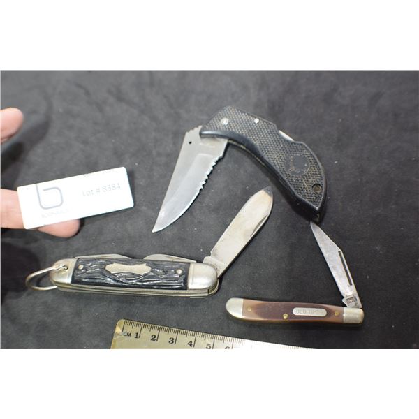 FOLDING KNIFE LOT   JAGUAR SHRADE COLONIAL FOREST MASTER