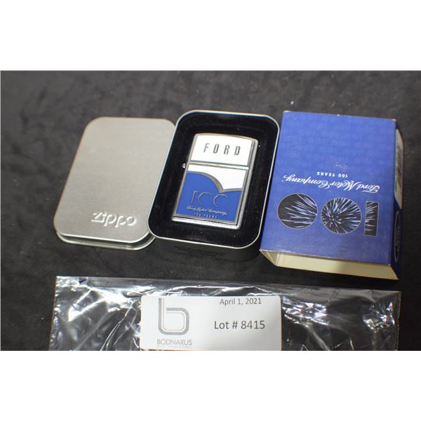 ZIPPO LIGHTER -- MIB FORD 100 YEARS