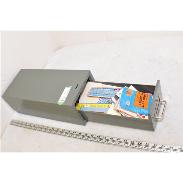 Steel Filer Full of Sewing Supplies