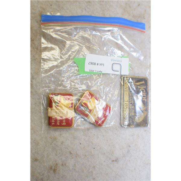 Victor Nos Needles and Brass Plaque