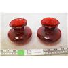 Image 1 : 2 Pees Cranberry Glass