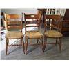 Image 1 : VINTAGE WOODEN CHAIRS (WOOVEN SEATS) (3)