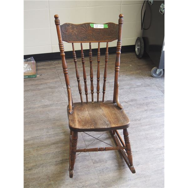 VINTAGE SMALL WOODEN ROCKING CHAIR