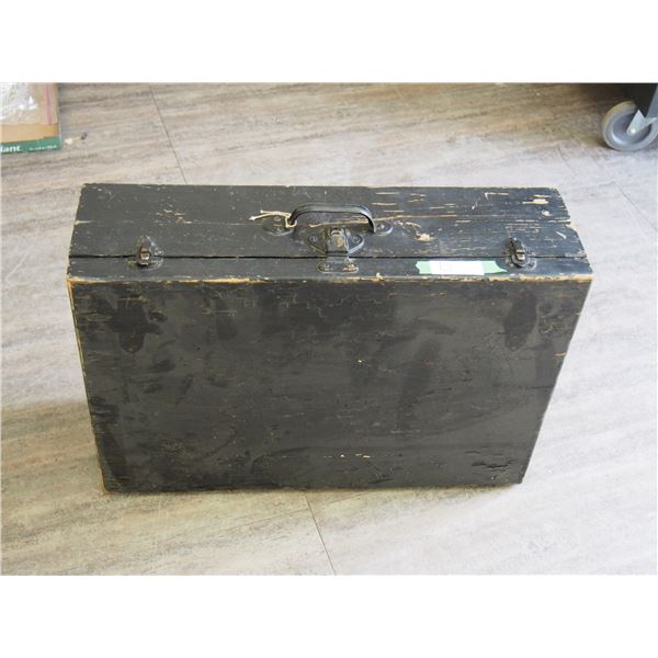 WOODEN TRUNK (26 L X 17 W X 8 IN DEEP)