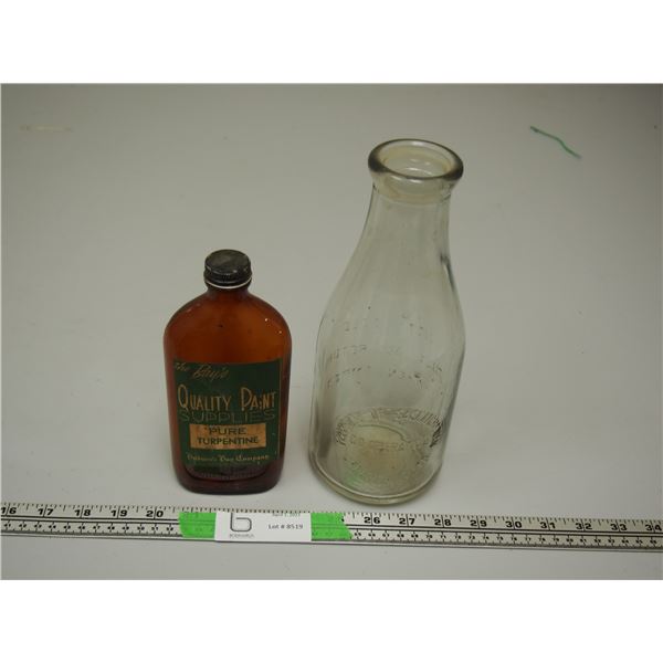 Vintage Bottle From Hudson Bay Co. and Co-op Milk Bottle
