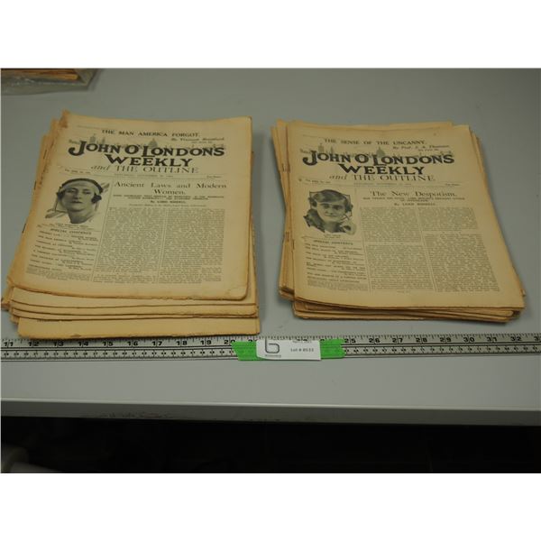 2 TIMES THE MONEY 20 Plus 1929 John O London's Weekly Newspapers