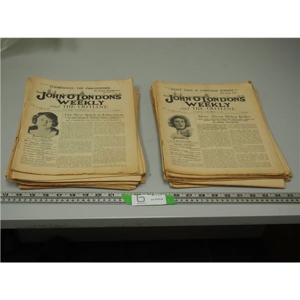 2 TIMES THE MONEY 20 Plus 1929 John O London's Weekly Newspapers