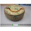 Image 1 : Wicker Sewing Basket (12.5w" x 6 3/4")