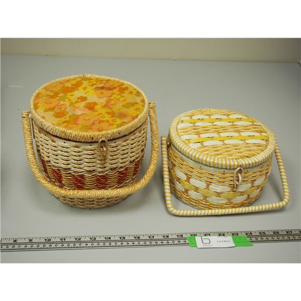 2 TIMES THE MONEY Wicker Sewing Basket (2)