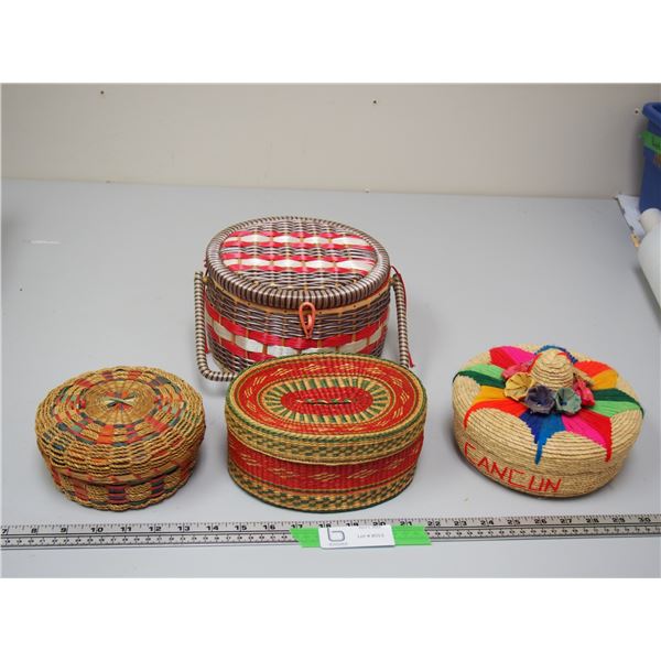 Wicker Storage Baskets, Plus Wicker Sewing Basket