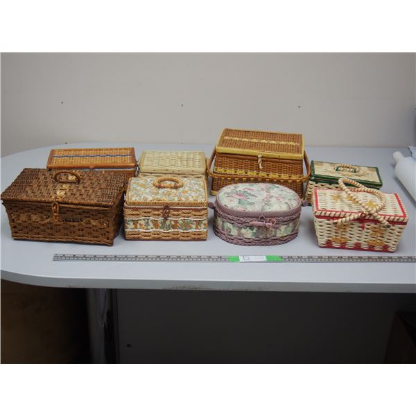 8 Wicker Sewing Baskets