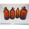 Image 1 : 4 Vintage Amber Bottles