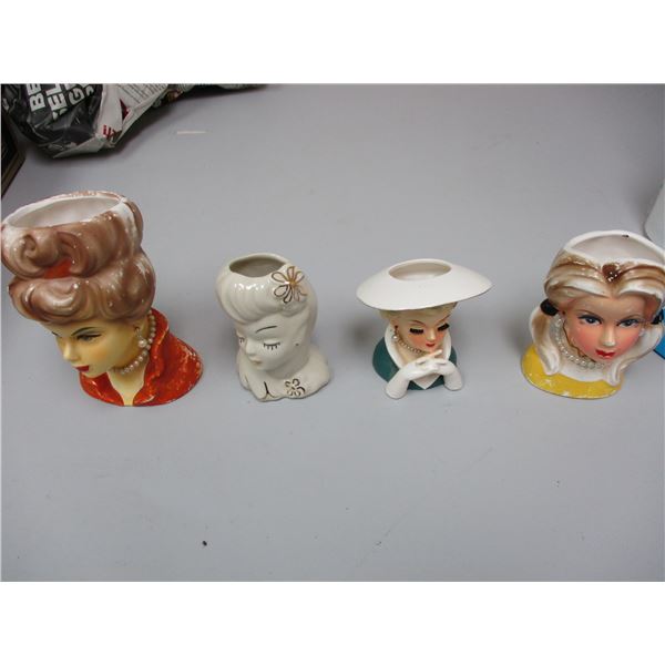 4 TIMES THE MONEY Glass Heads 1940's Japan