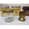 Image 4 : 3 Tobacco Cans and Sugar Glass Container
