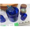 Image 3 : Wooden Bowl With Blue Medice Bottles