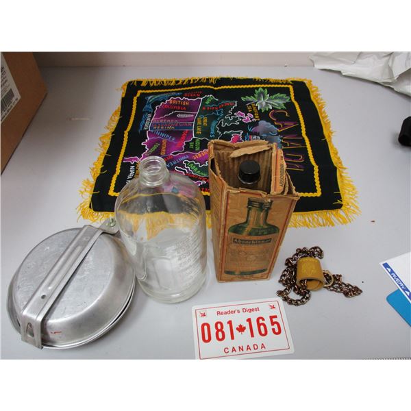 2 Glass Medice Bottles And Canada Chain