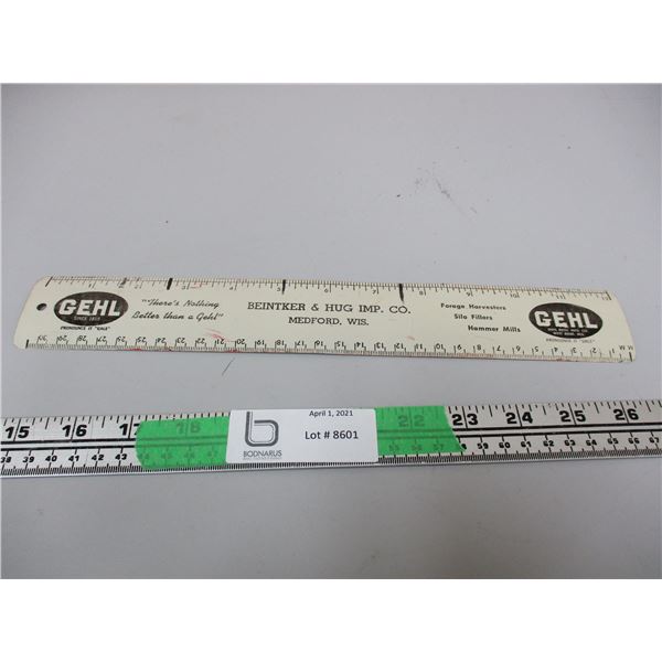 GEHL Bimteer and Hug IMP Co. Ruler (metal)