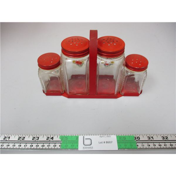 Vintage Red Salt And Pepper Set